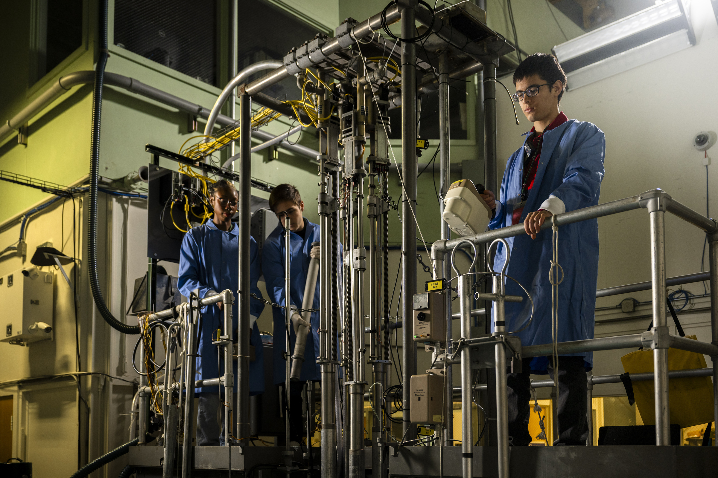 Students in nuclear engineering and radiation getting hands-on experience.